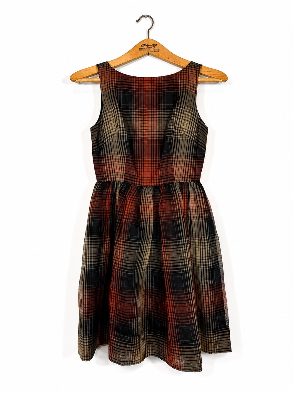 Vintage 90s Banana Republic 100% Silk Plaid Mini Dress Grunge Dark Academia Sz 0